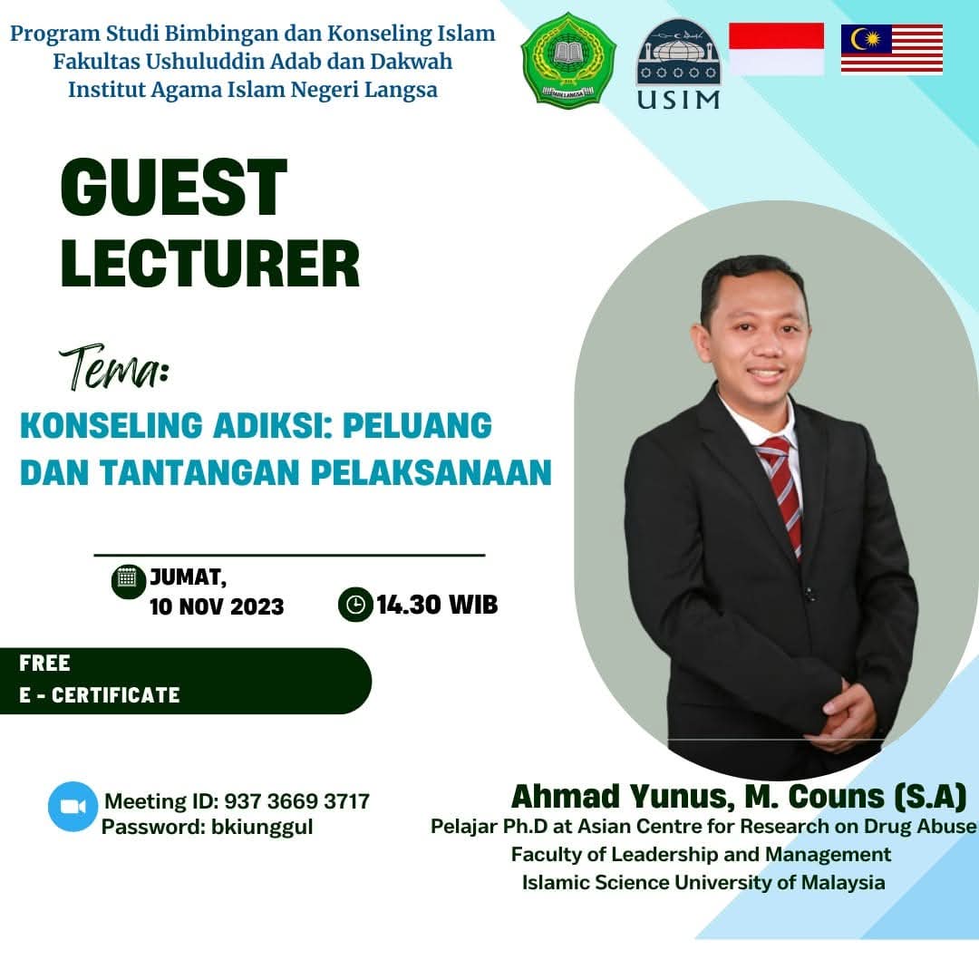 Kuliah Tamu: Konseling Adiksi Peluang dan Tantangan Pelaksanaan