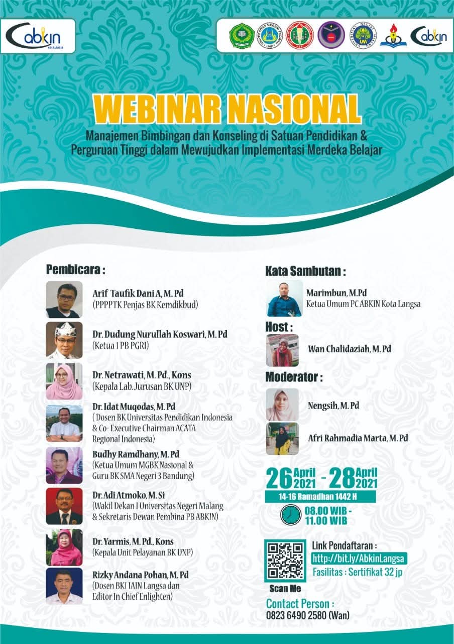 Webinar Nasional: Manajemen Bimbingan dan Konseling di Satuan Pendidikan dan Perguruan Tinggi dalam Mewujudkan Merdeka Belajar