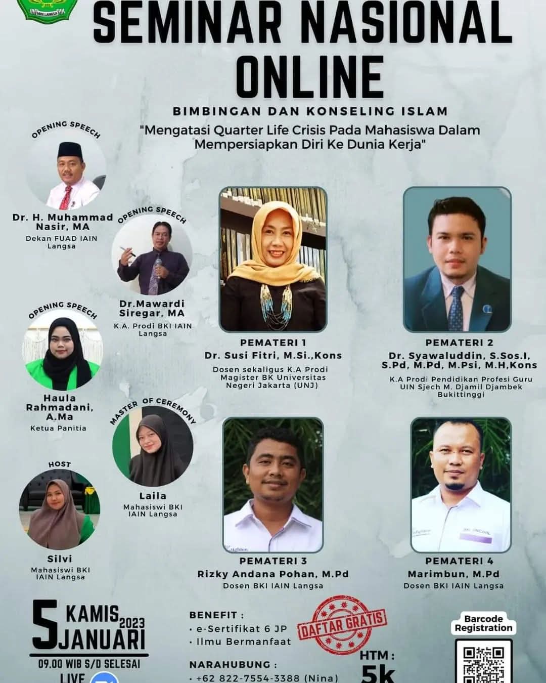Seminar Nasional Online: Mengatasi Quarter Life Crisis pada Mahasiswa dalam Mempersiapkan diri ke Dunia Kerja