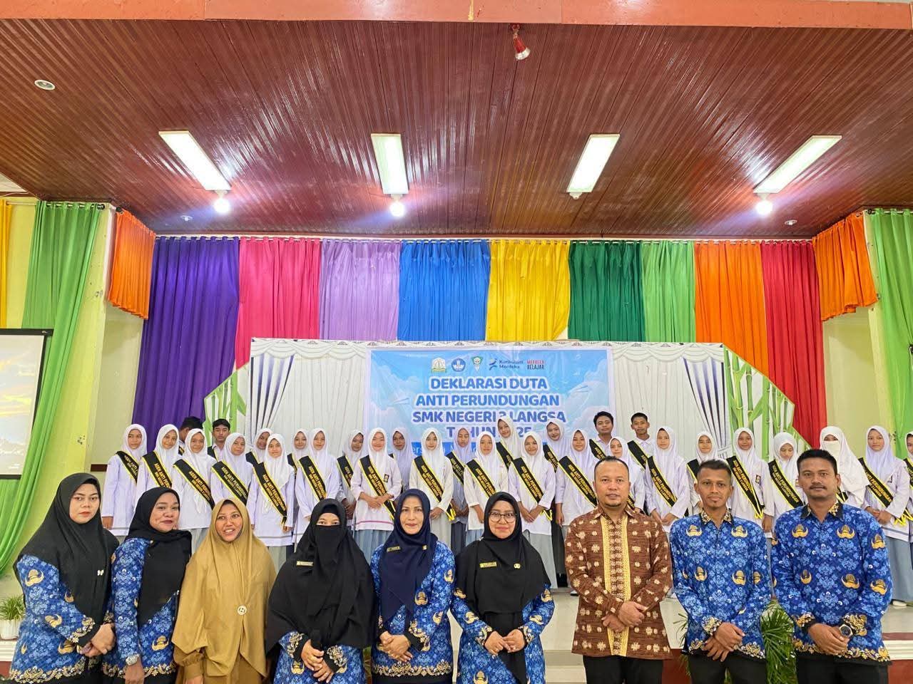 Deklarasi Duta Anti Perundungan Tahun 2025 di SMK Negeri 3 Langsa